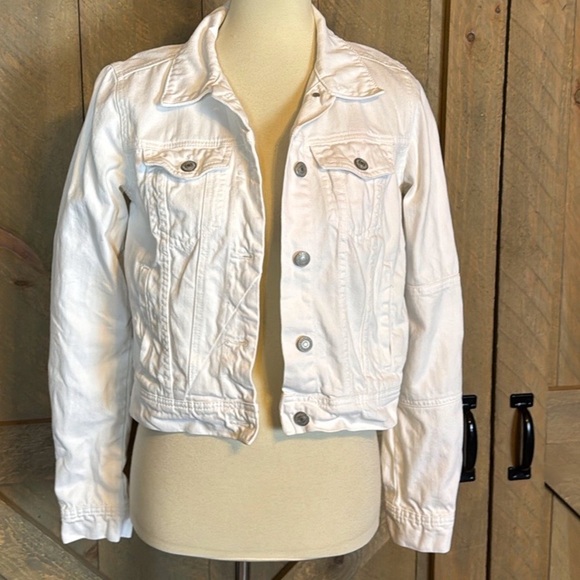 Free People Rumors white denim jean trucker jacket Size XS - Picture 4 of 15
